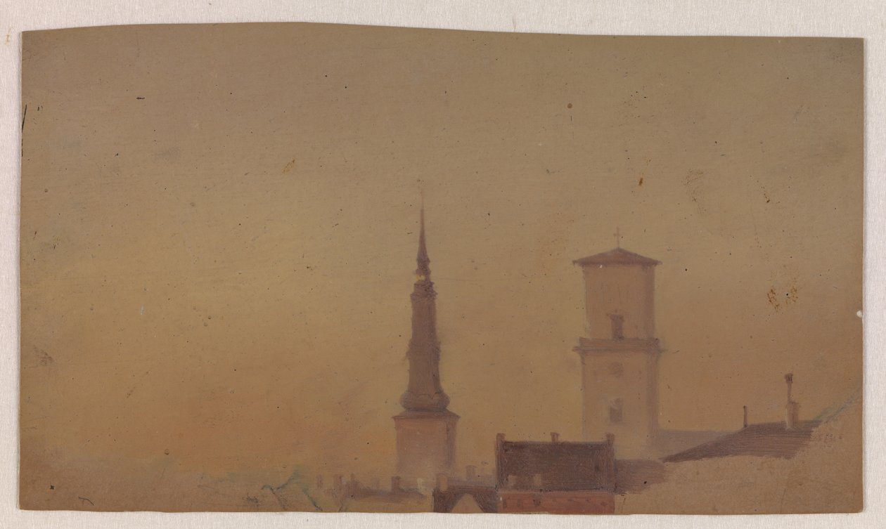 Petri Kilisesi ve Meryem Ana Katedrali'nin Kulelerinin İncelenmesi by Vilhelm Petersen