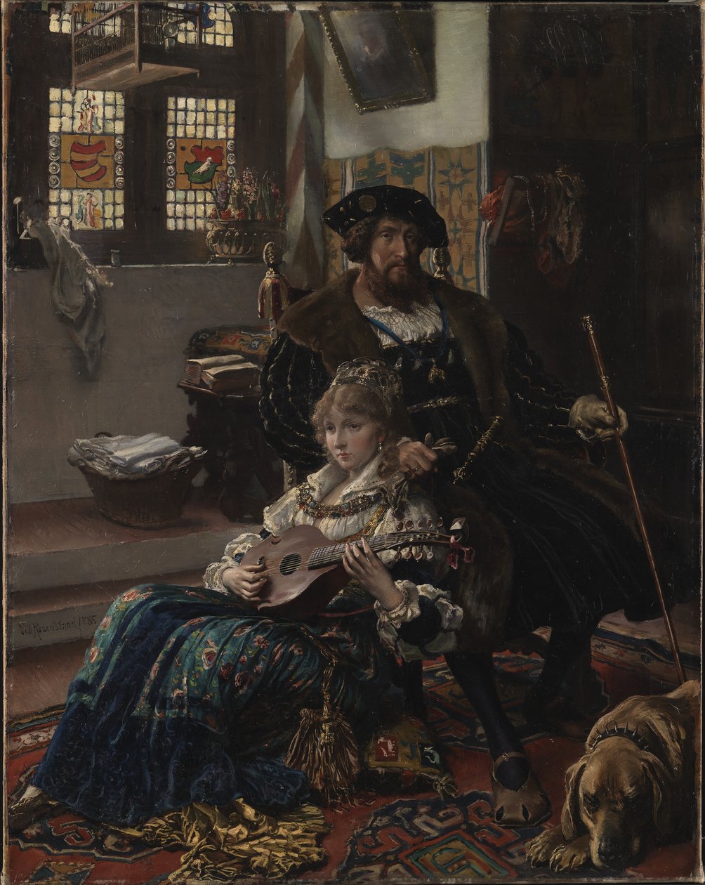 II. Christian ve Dyveke by Vilhelm Rosenstand
