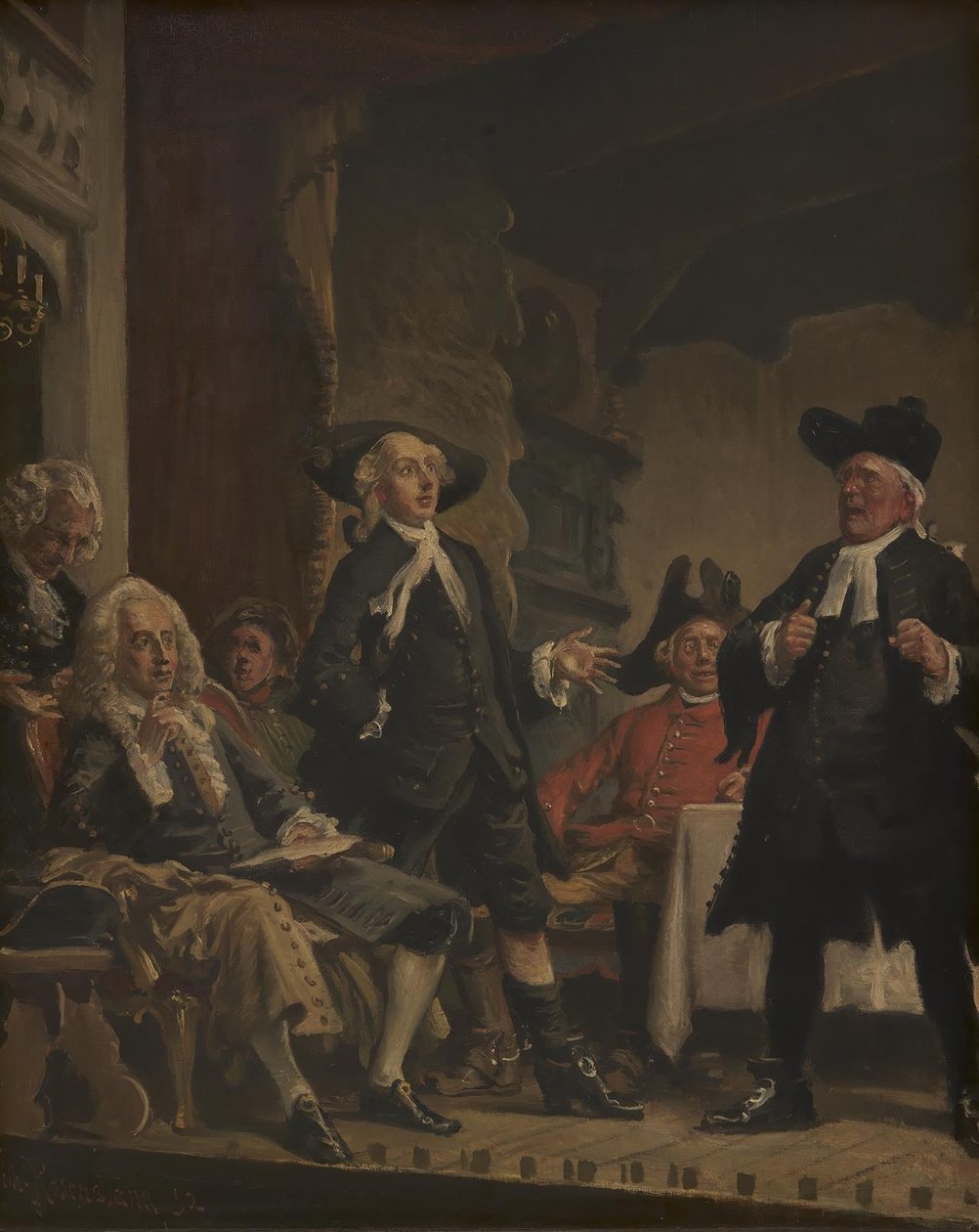 Holberg, Erasmus Montanus'un provasına katıldı by Vilhelm Rosenstand