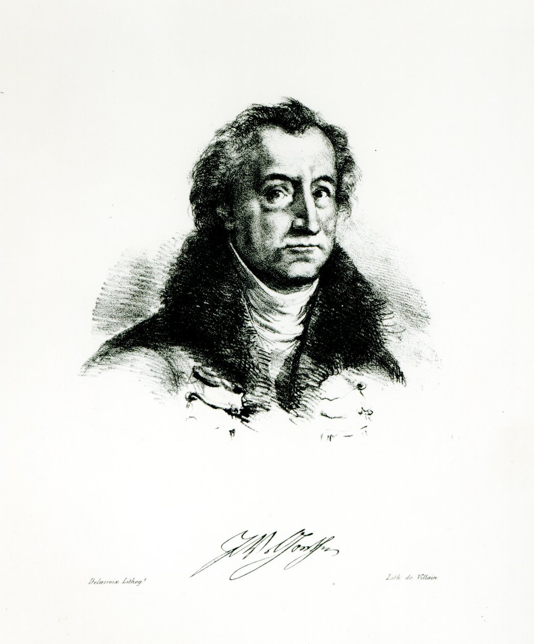 Johann Wolfgang Goethe (1749-1831), Delacroix tarafından oyulmuş by Villain