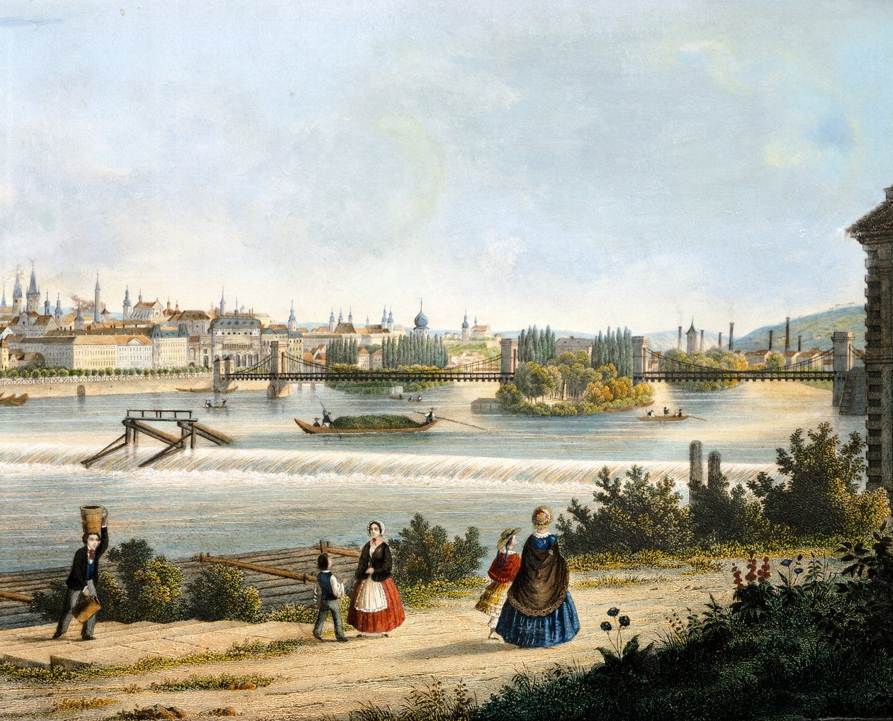 Moldava Nehri üzerinde Prag (Vltava), Vincent Morstadt, Çek Cumhuriyeti by Vincenc Morstadt