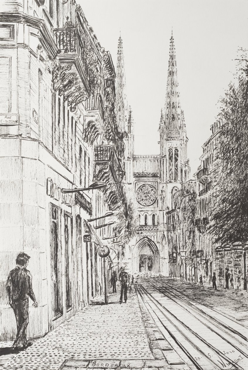 Bordeaux, France, 2010, (Ink on Paper) by Vincent Alexander Booth