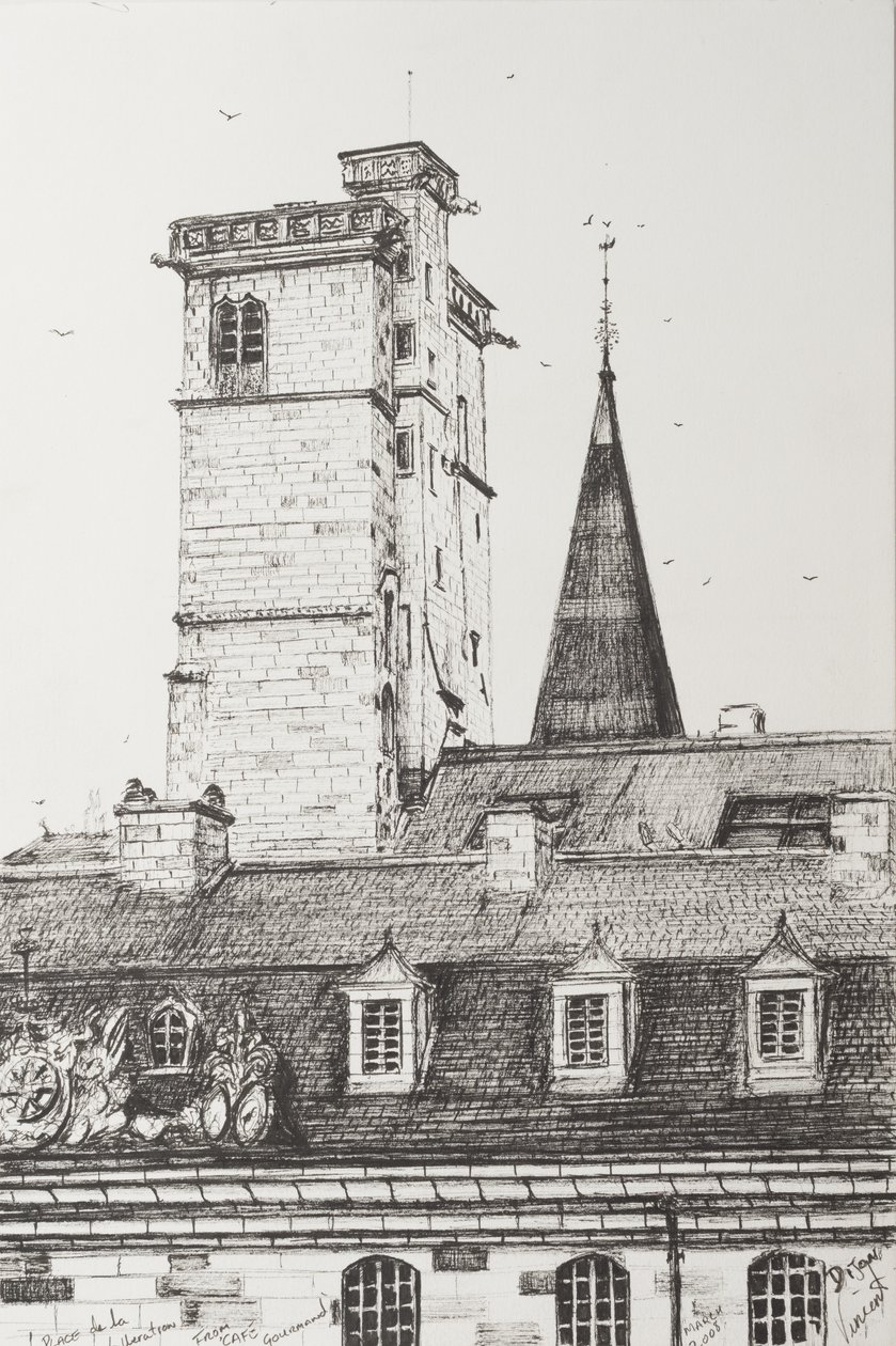 Dijon Rooftops, Fransa, 2008, (Kağıt Üzerine Mürekkep) by Vincent Alexander Booth