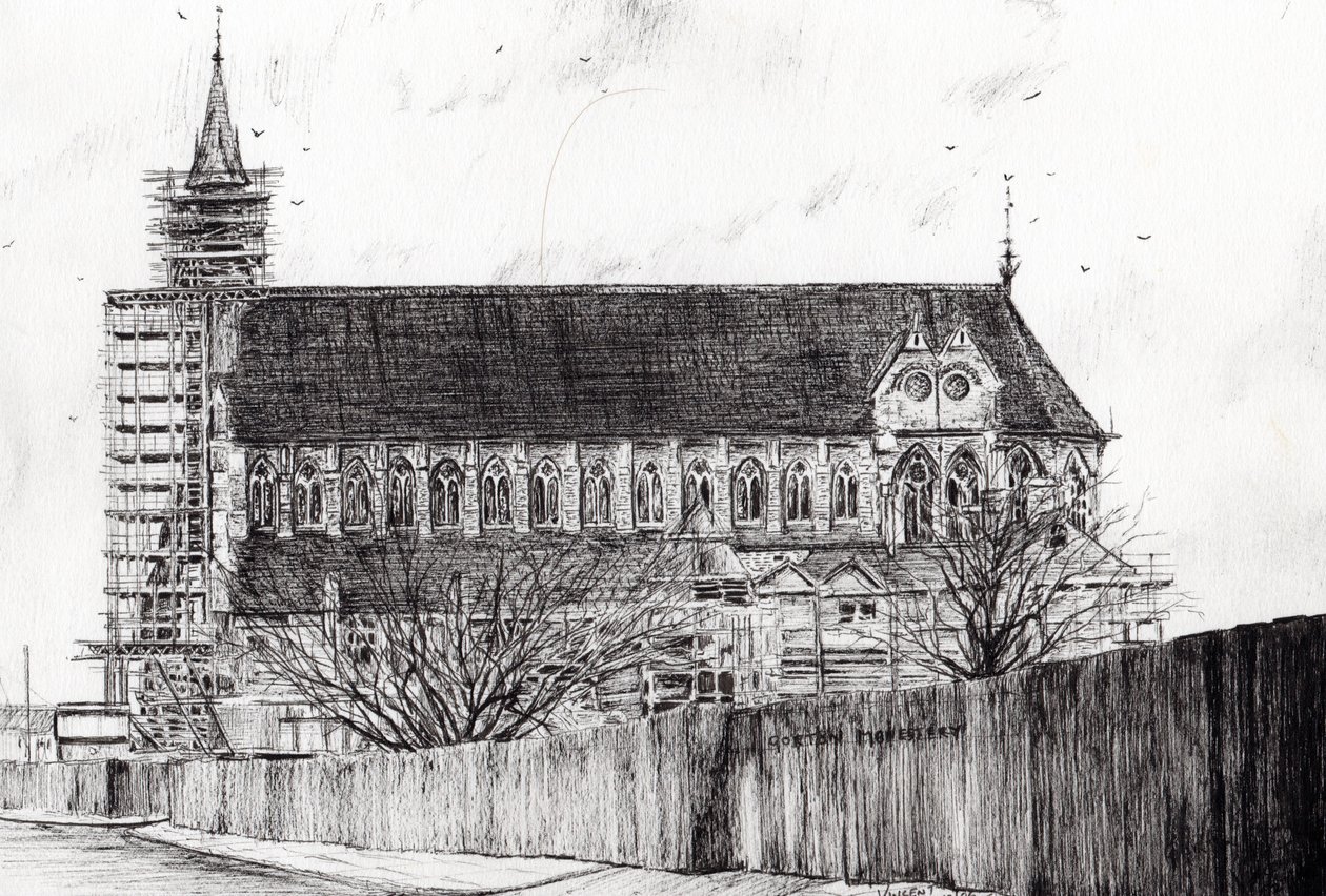 Gorton Manastırı, 2006, (kağıt üzerine mürekkep) by Vincent Alexander Booth