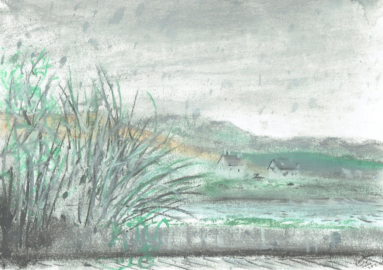 Sağanak Jura Adası, 2005, (kağıt üzerinde pastel) by Vincent Alexander Booth