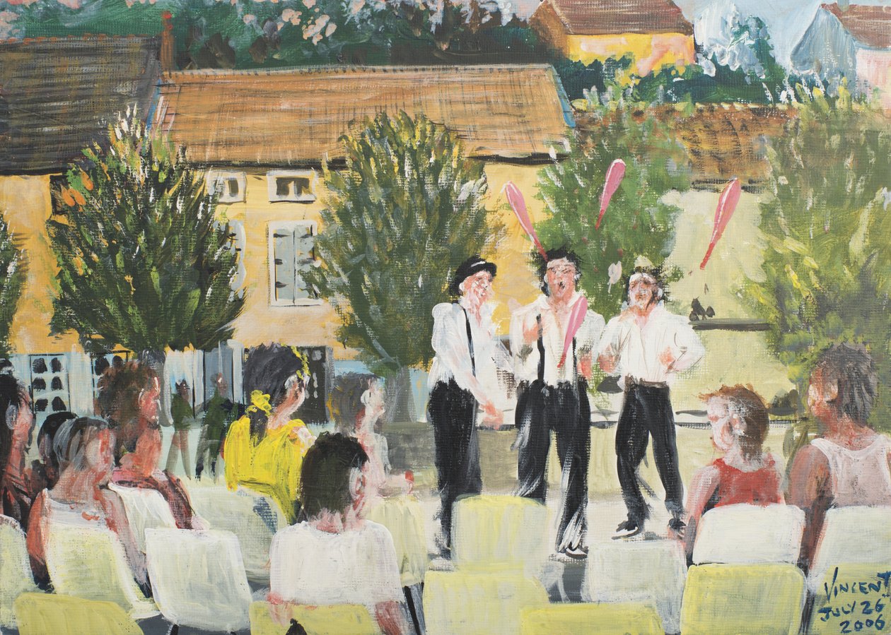 İtalyan Sanatçılar, Laignes, Fransa. 2006, (Tuval Üzerine Akrilik) by Vincent Alexander Booth