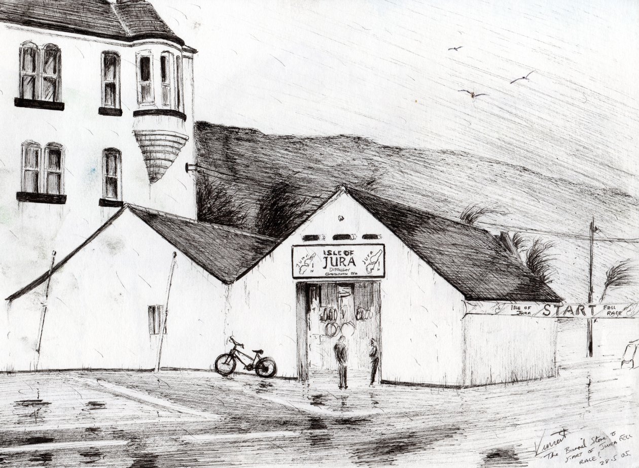 Jura Yarışı başlangıcı, 2005, (kağıt üzerine mürekkep) by Vincent Alexander Booth
