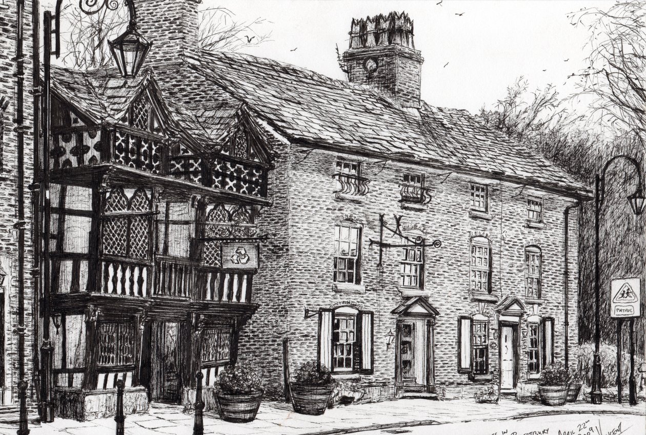 Prestbury, 2009, (kağıt üzerine mürekkep) by Vincent Alexander Booth