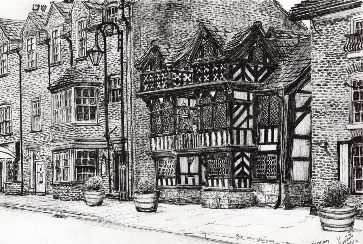 Prestbury NatWest Bank, 2009, (kağıt üzerine mürekkep) by Vincent Alexander Booth