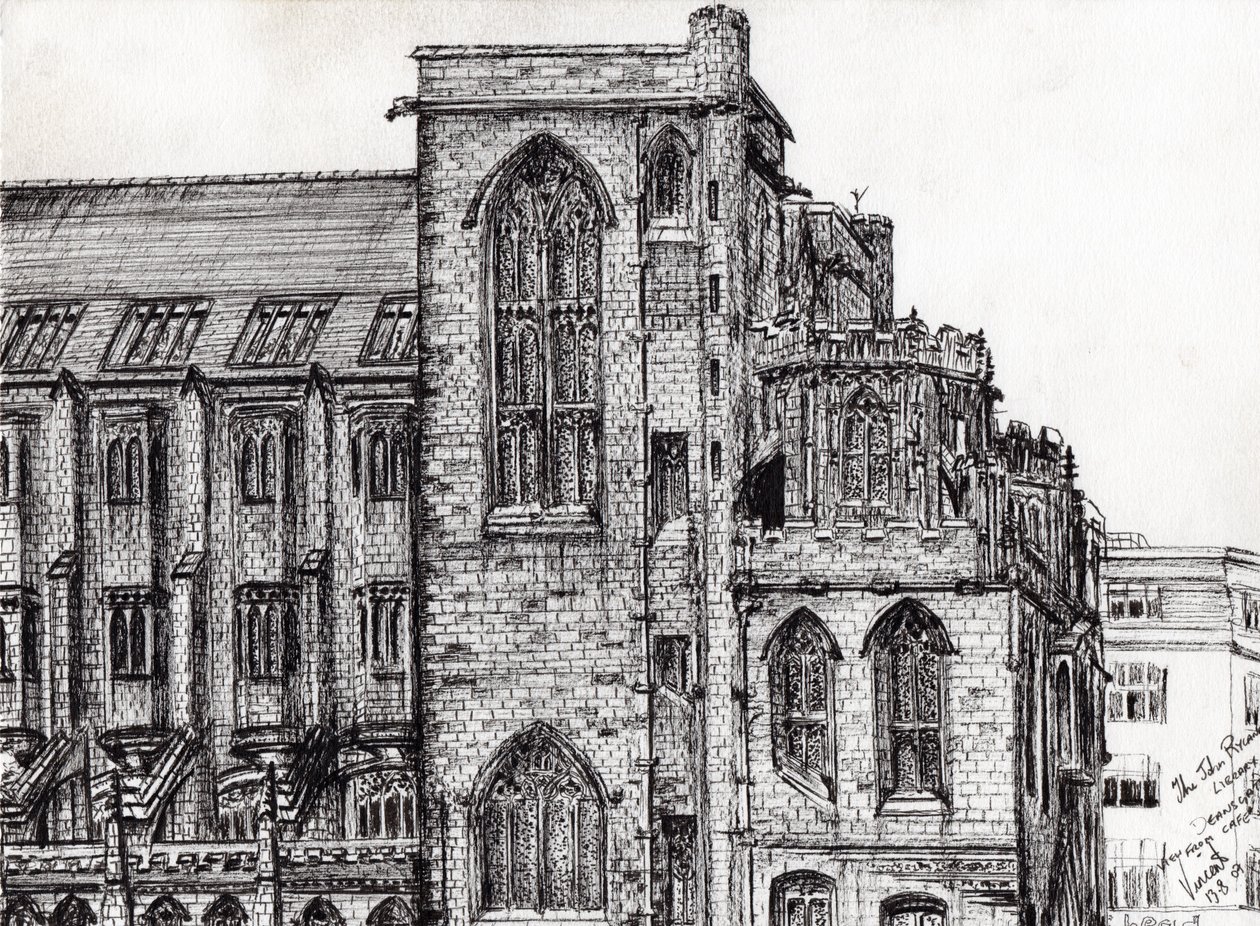 Rylands Library Manchester, 2007, (kağıt üzerine mürekkep) by Vincent Alexander Booth