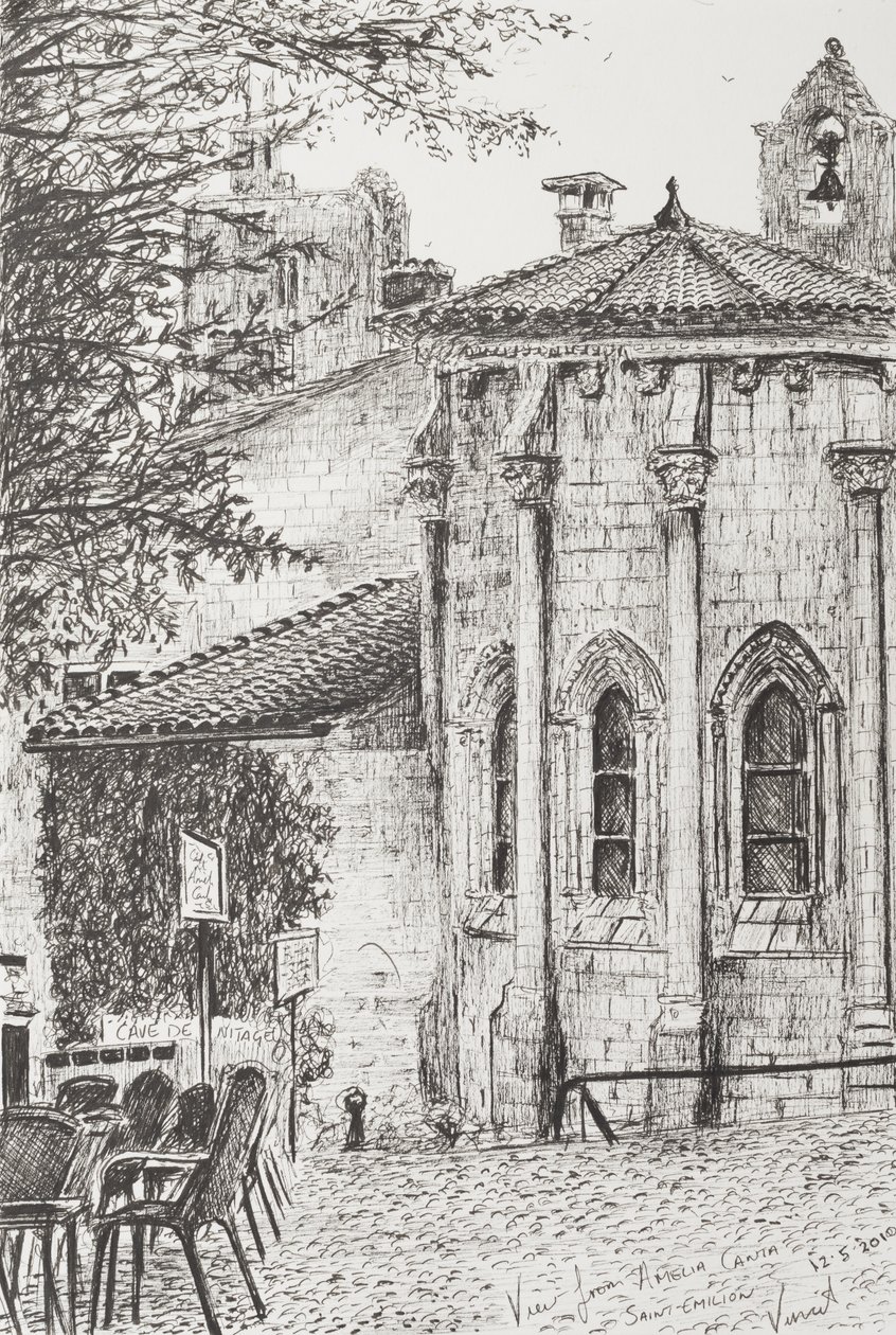 Saint Emilion Fransa, 2010, (Kağıt Üzerine Mürekkep) by Vincent Alexander Booth