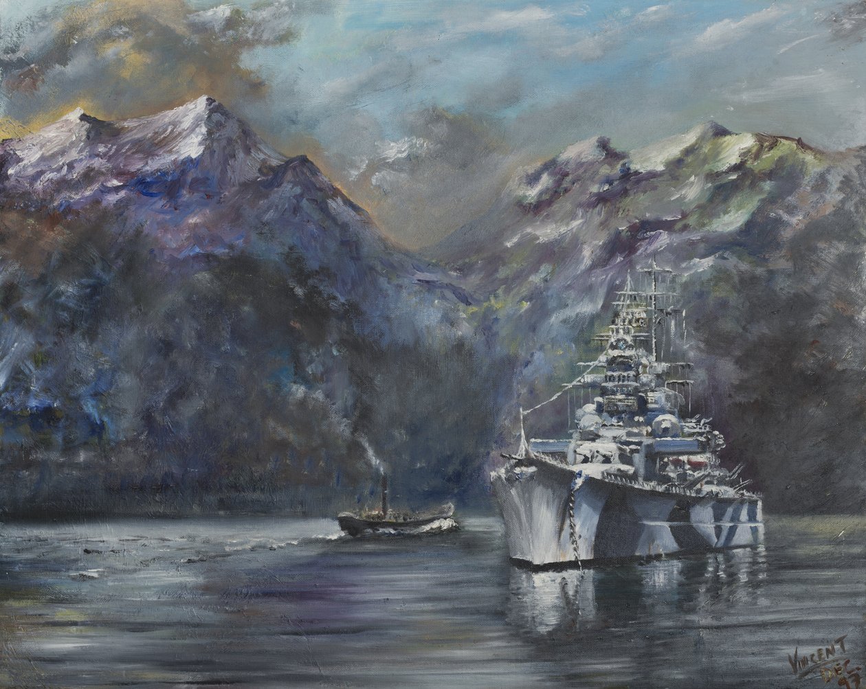 Tirpitz, Norveç, 1995, (Tuval üzerine yağlı boya) by Vincent Alexander Booth