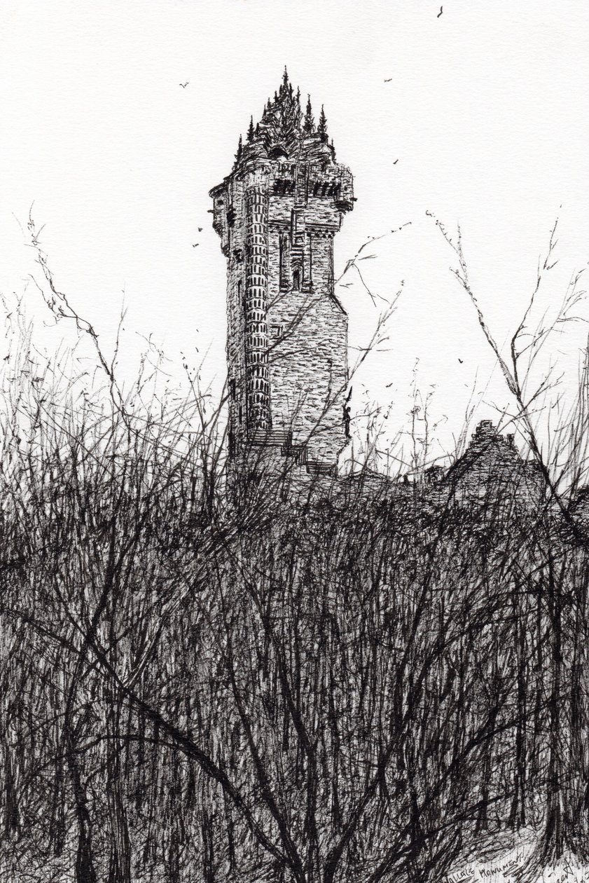 Wallace anıtı, 2007, (kağıt üzerine mürekkep) by Vincent Alexander Booth