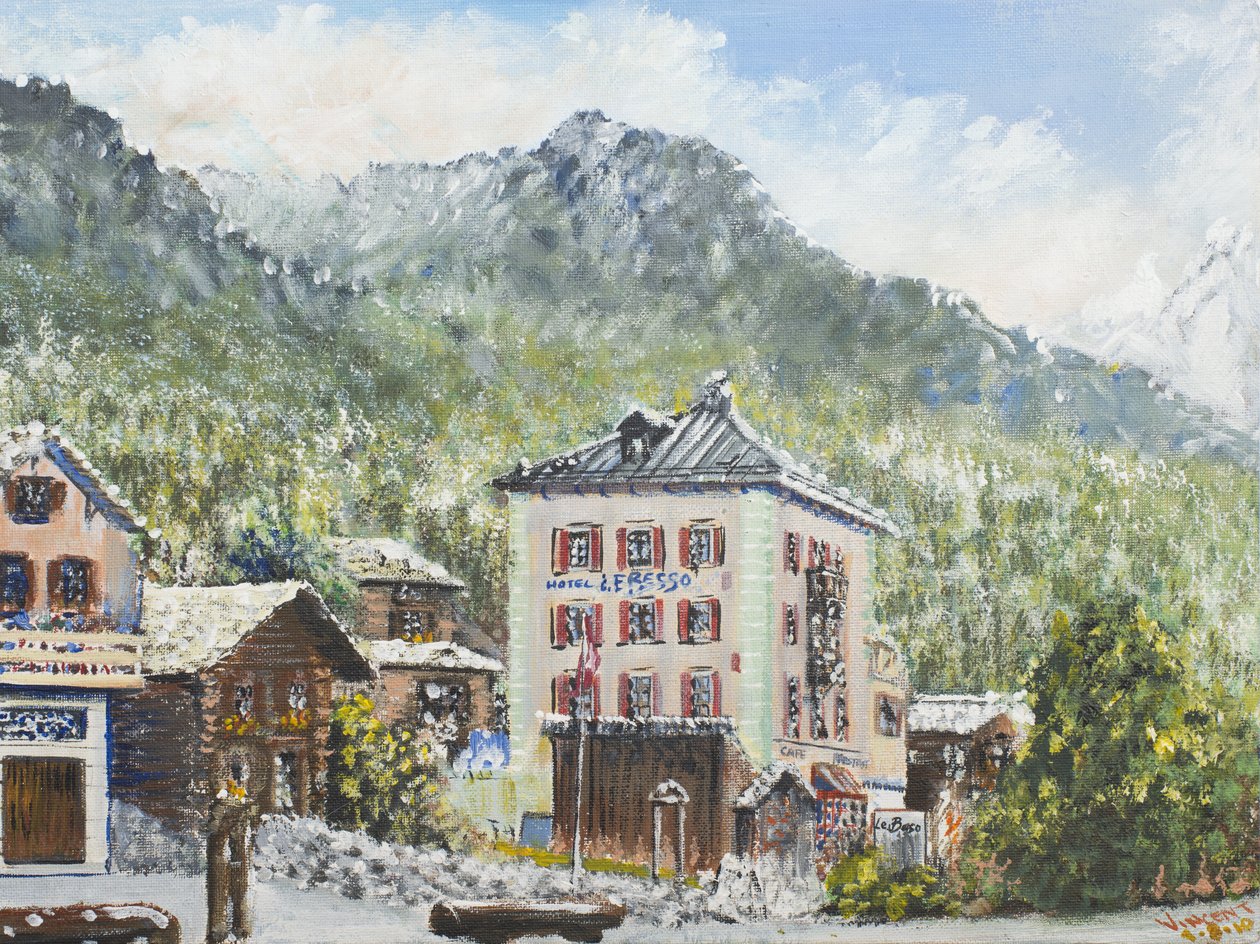 Zinal İsviçre 2007, (Tuval üzerine akrilik) by Vincent Alexander Booth