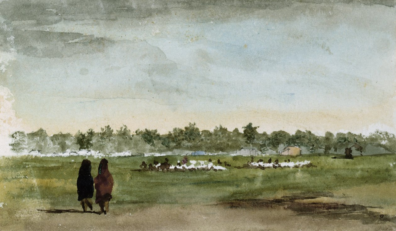 Osage Yarış Pisti, Güney Kansas, 1869-71 (kağıt üzerinde wc) by Vincent Colyer