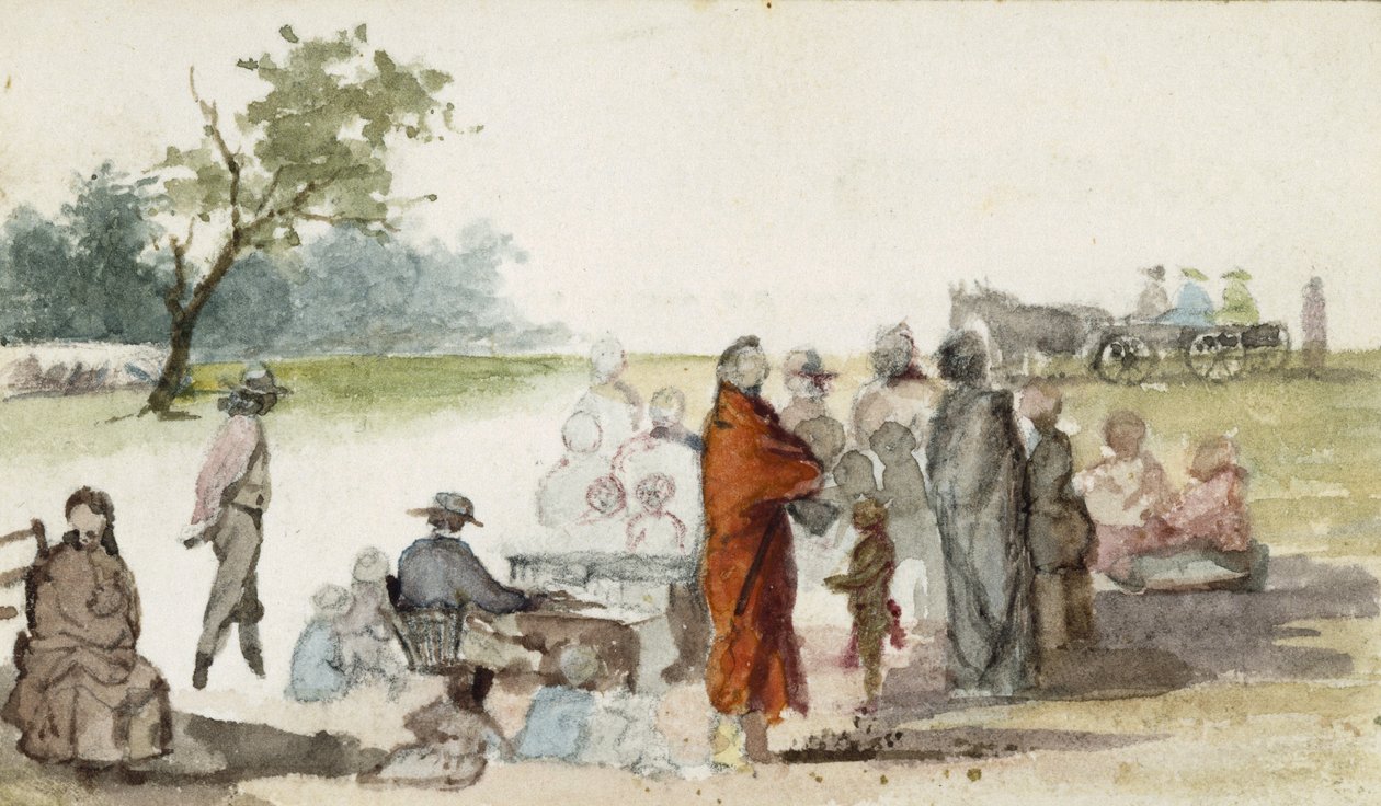 Organist, 1869-71 (kağıt üzerinde wc) by Vincent Colyer