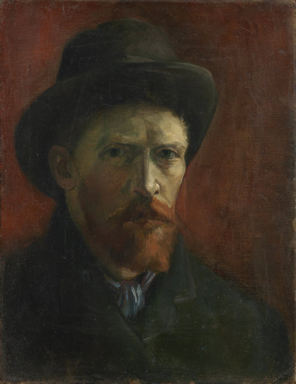 Keçe Şapkalı Otoportre by Vincent van Gogh