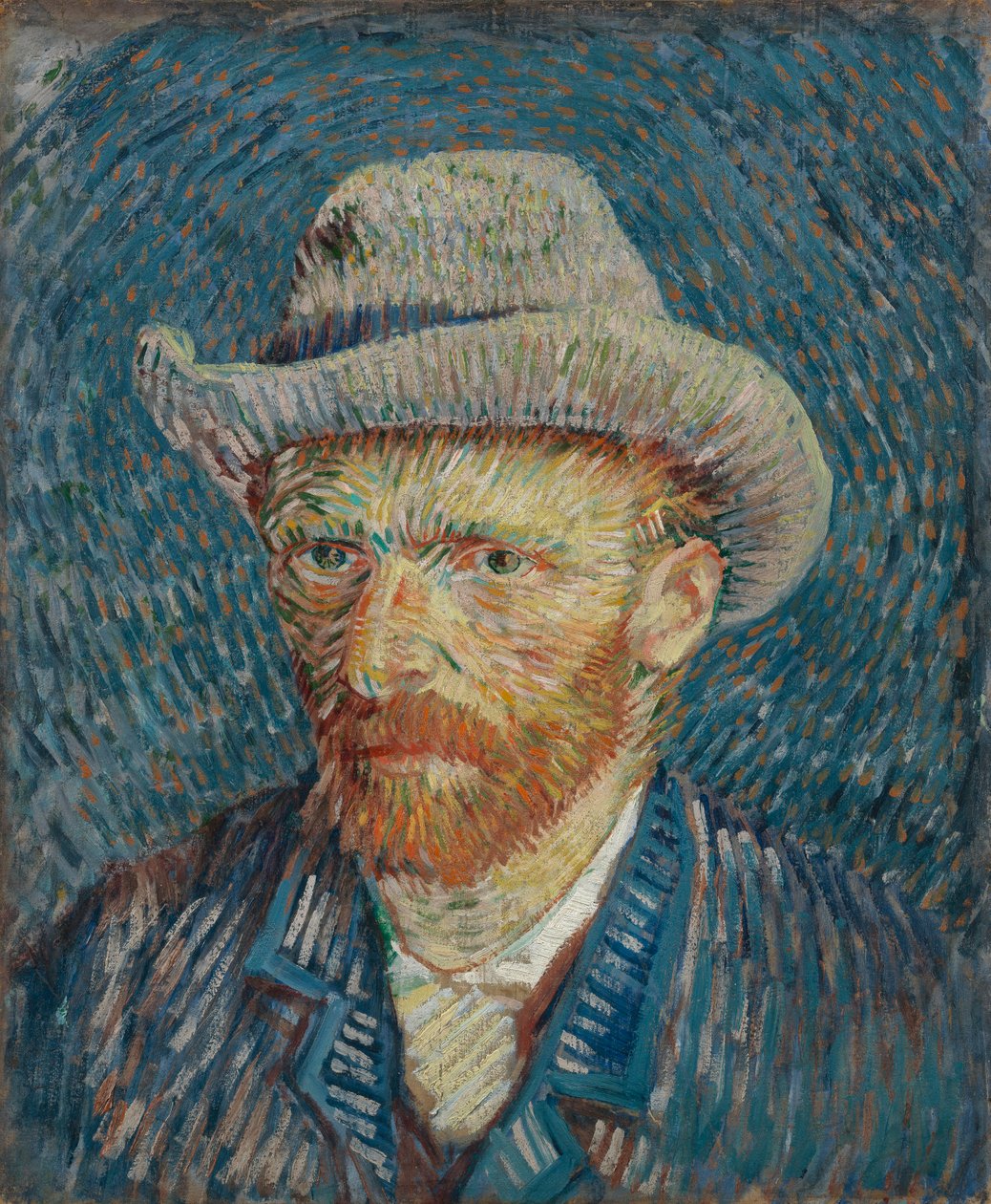 Gri Keçe Şapkalı Otoportre by Vincent van Gogh
