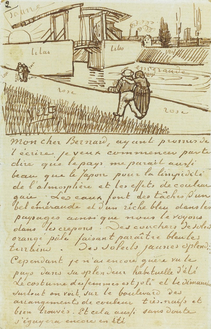Arles yakınlarındaki Langlois Köprüsü (Asma Köprü) by Vincent van Gogh