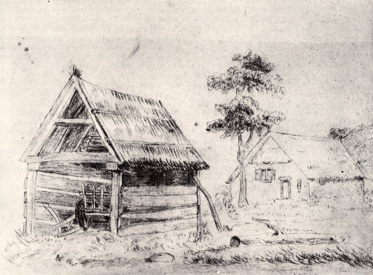 Ahır ve Çiftlik Evi by Vincent van Gogh
