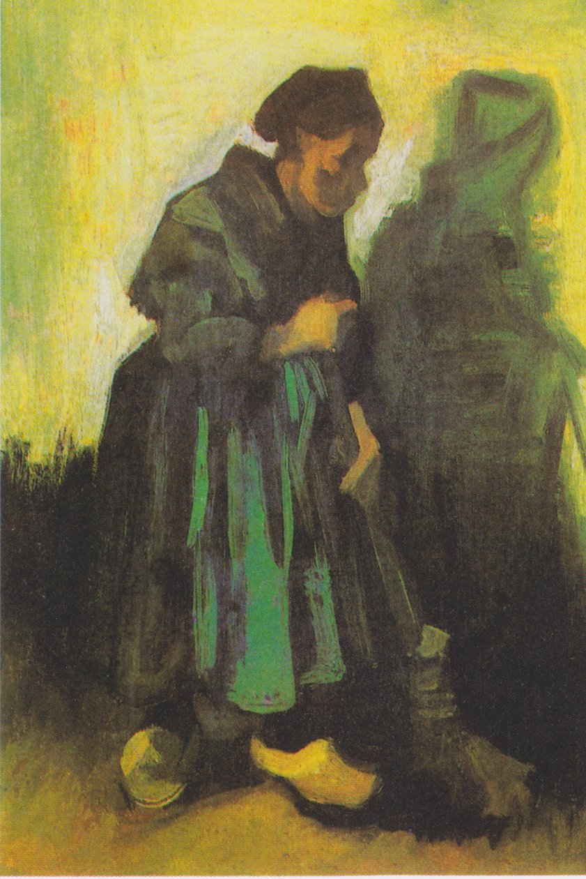 Çiftçinin karısı koridoru süpürüyor by Vincent van Gogh