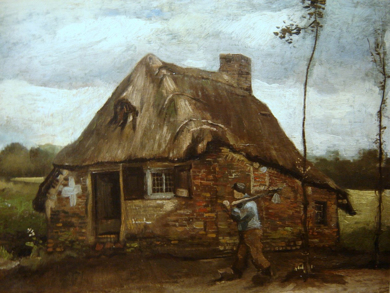 Köylü eve dönen kabin by Vincent van Gogh