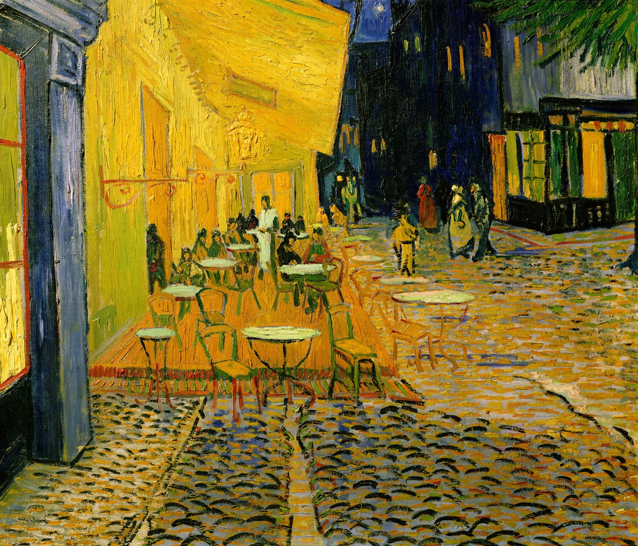 Cafe Terrace, Place du Forum, Arles, 1888 tuval üzerine yağlı boya 192281 detayı by Vincent van Gogh