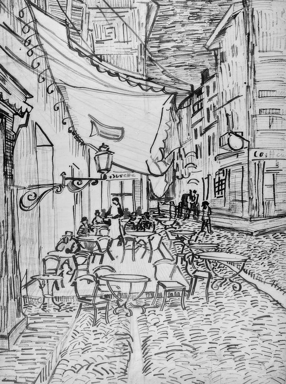 Akşam kafeterya terası by Vincent van Gogh