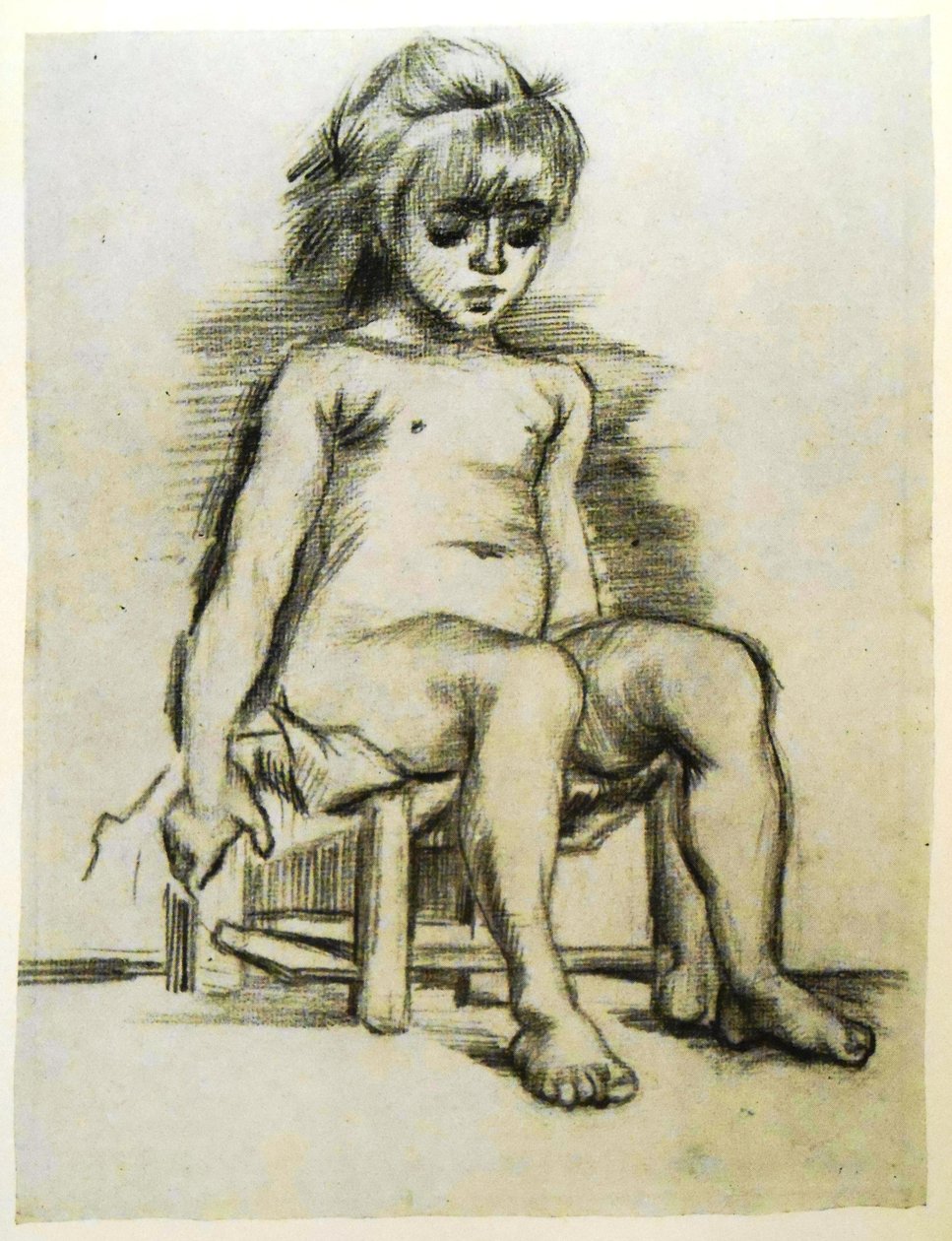 Çıplak bir kızın çizimi by Vincent van Gogh