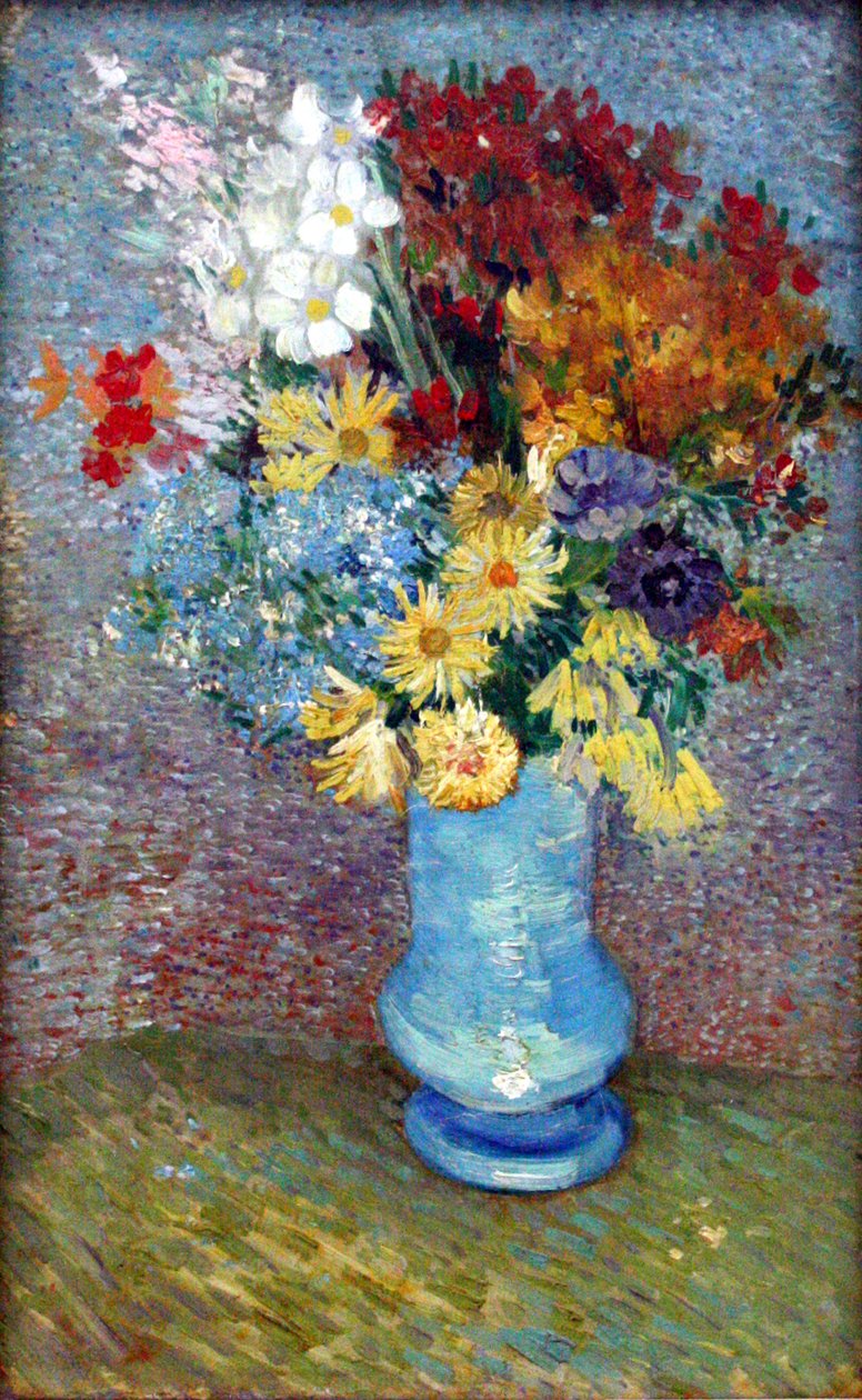 Mavi bir vazoda çiçekler by Vincent van Gogh