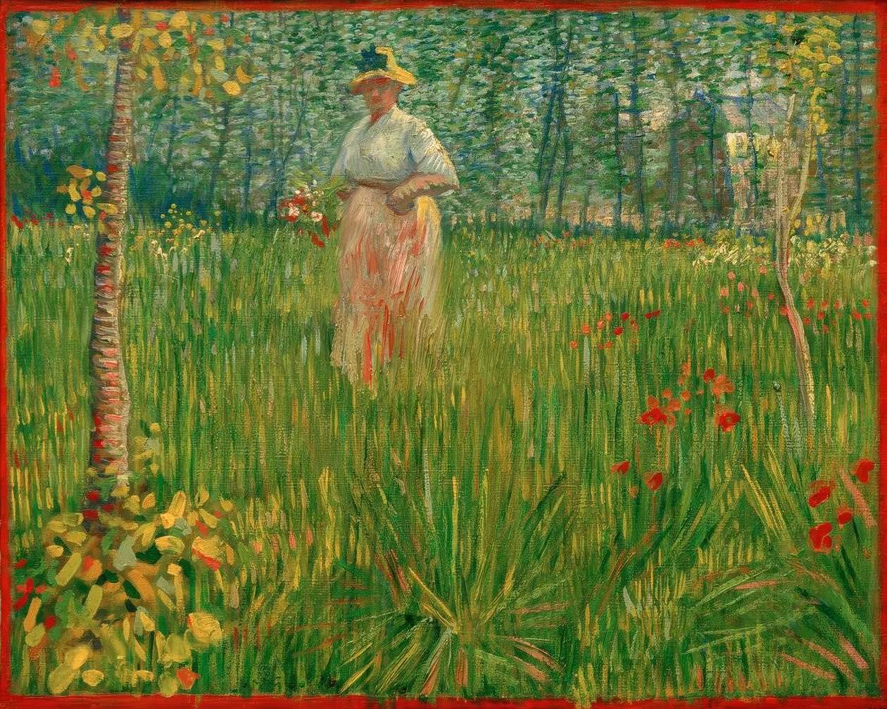 Kadın bir bahçede by Vincent van Gogh