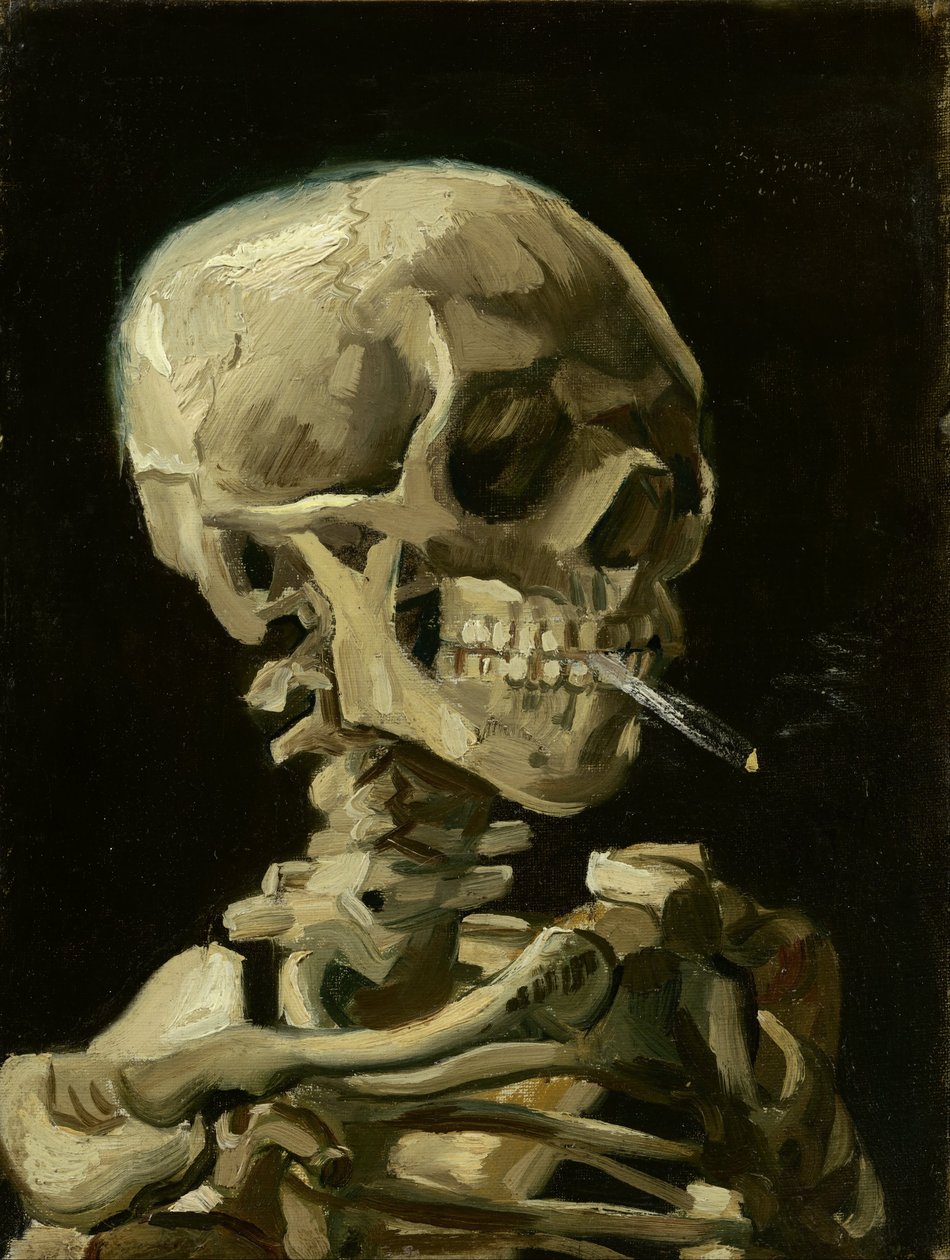 Yanan bir sigara ile bir iskelet başkanı by Vincent van Gogh