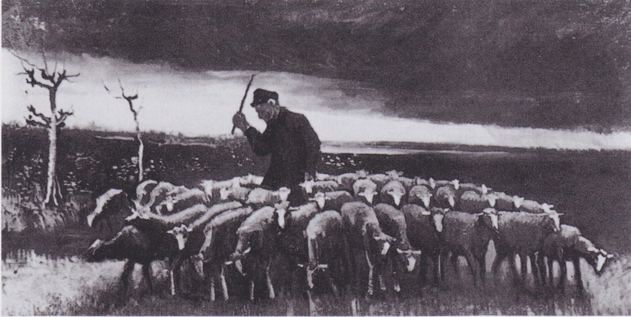 Koyun sürüsü ile çoban (fırtınadan sonra) by Vincent van Gogh