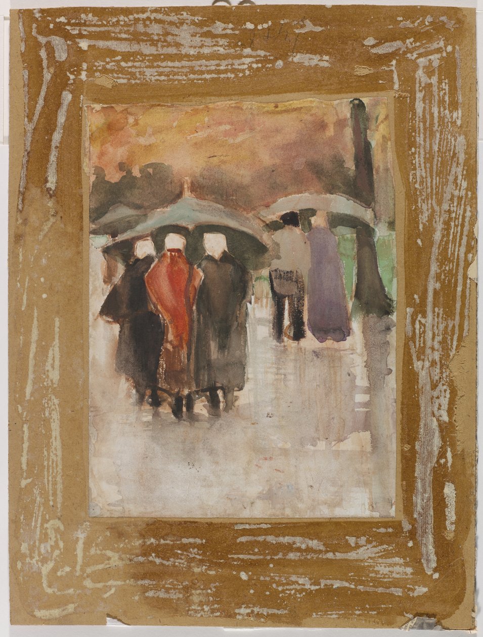 Yağmurda, 1882 (parşömen üzerine beyaz ile yükseltilmiş wc) by Vincent van Gogh
