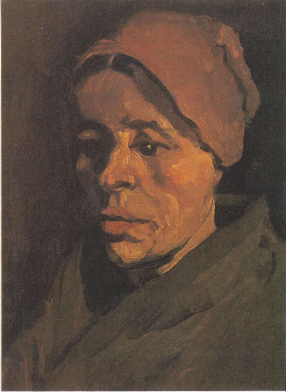 kahverengimsi bir kaput ile bir köylü kadının Başkanı by Vincent van Gogh