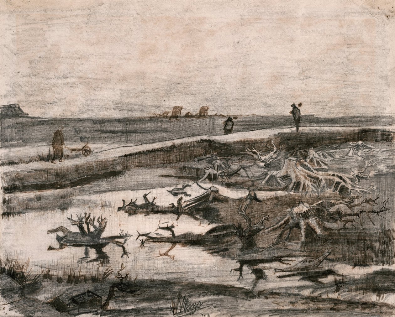 Bataklık Sandıklı Manzara (Travaux aux Champs) by Vincent van Gogh