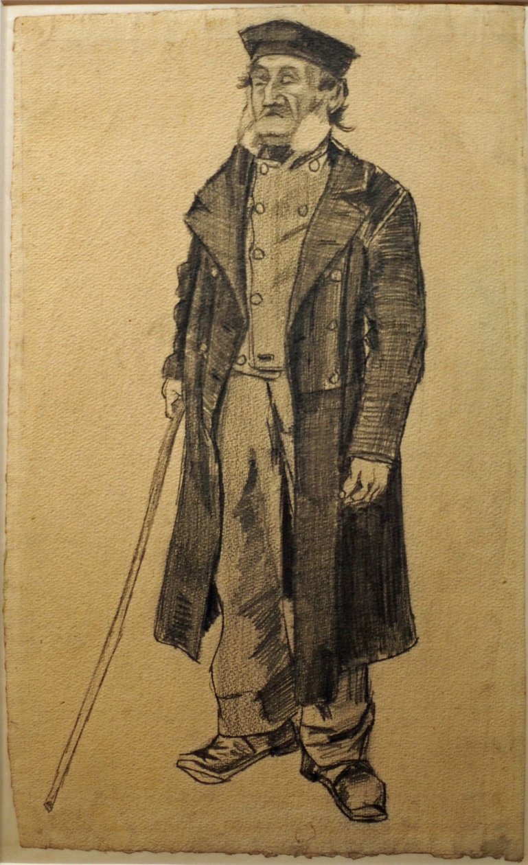 Bir sopa ile yaşlı adam by Vincent van Gogh