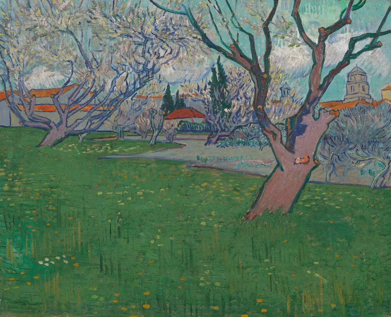 Çiçek Bahçeleri, Arles Görünümü by Vincent van Gogh