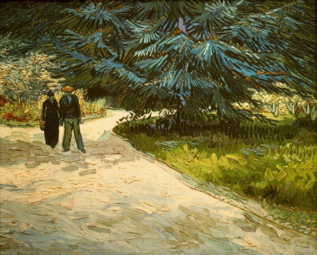 Arles parkındaki çift: Şairin bahçesi III. by Vincent van Gogh