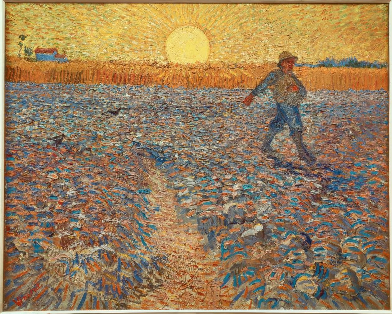 Güneş batarken ekici by Vincent van Gogh