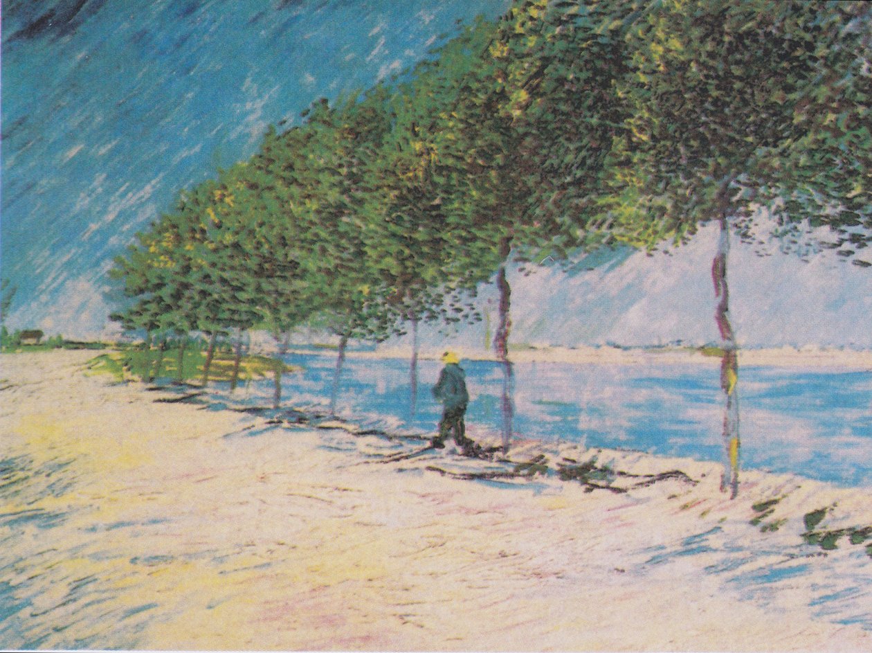 Asnières yakınlarındaki Seine kıyısında yürüyün by Vincent van Gogh