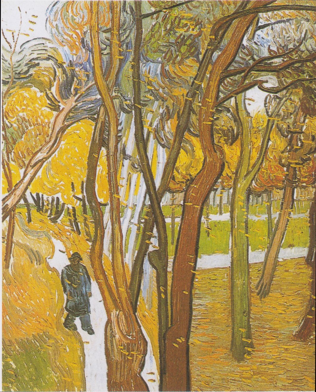 Parkta düşen yapraklarla yürüyenler by Vincent van Gogh
