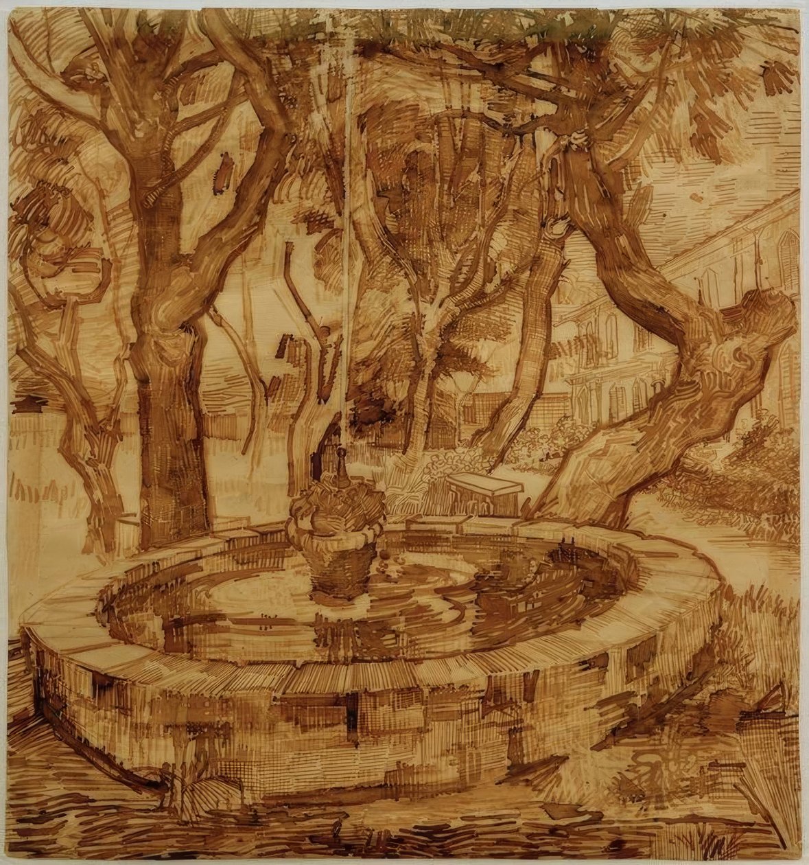 Sanatoryum bahçesindeki çeşme by Vincent van Gogh