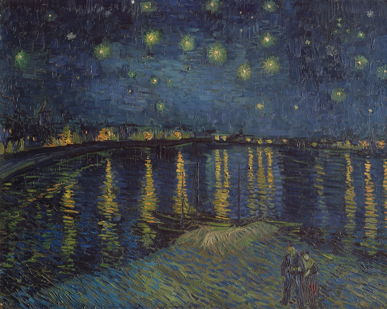 Rhone Üzerinde Yıldızlı Gece, 1888 by Vincent van Gogh