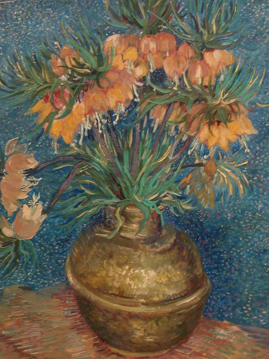 Bronz bir vazoda imparatorluk kronlarıyla natürmort by Vincent van Gogh
