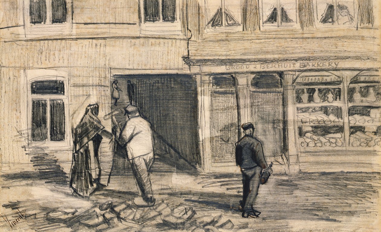 The Bakery in de Geest, 1882 (parşömen üzerine kurşun kalem ve karakalem) by Vincent van Gogh