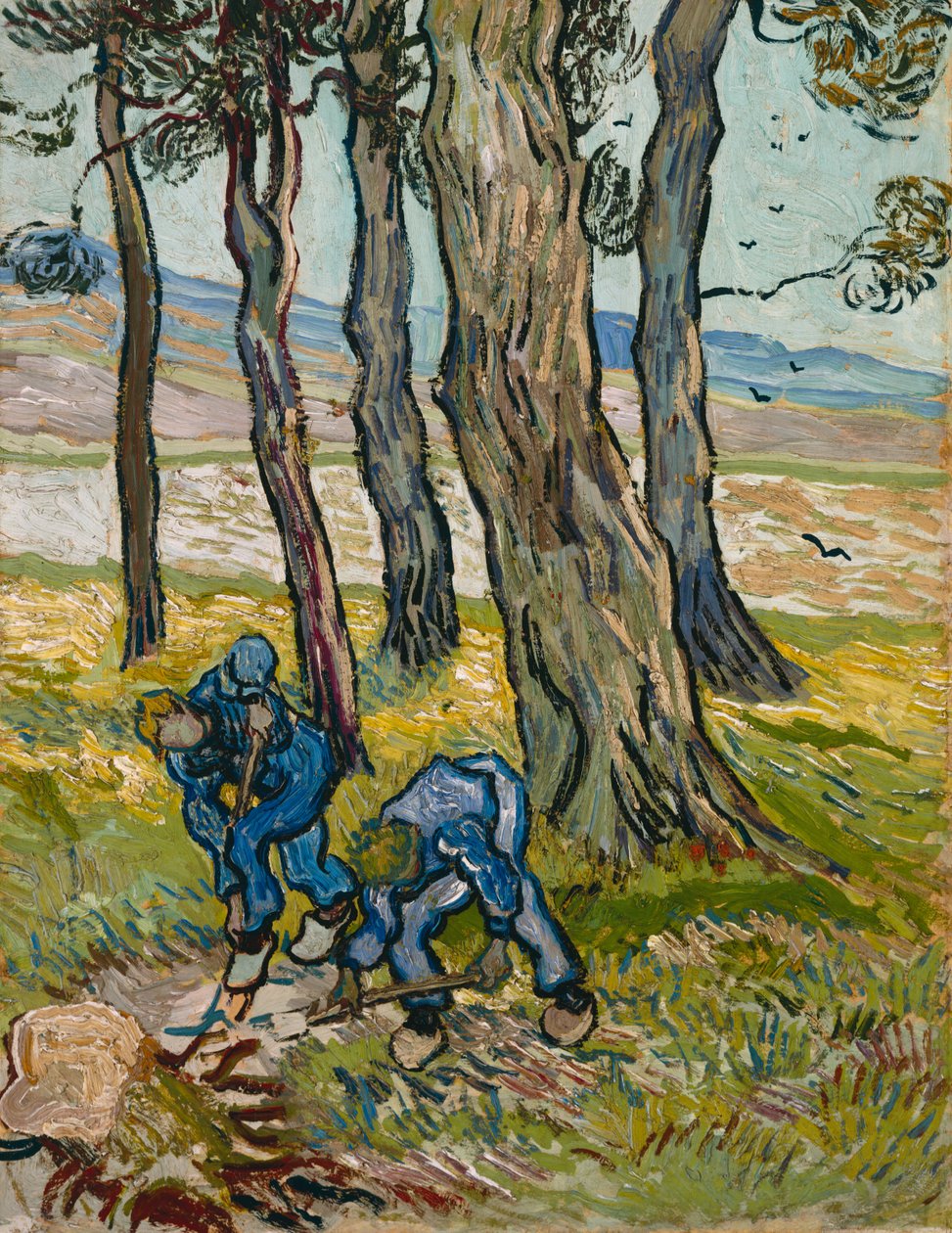 The Diggers, 1889 (tuval üzerine astarlanmış kağıt üzerine yağlı boya) by Vincent van Gogh