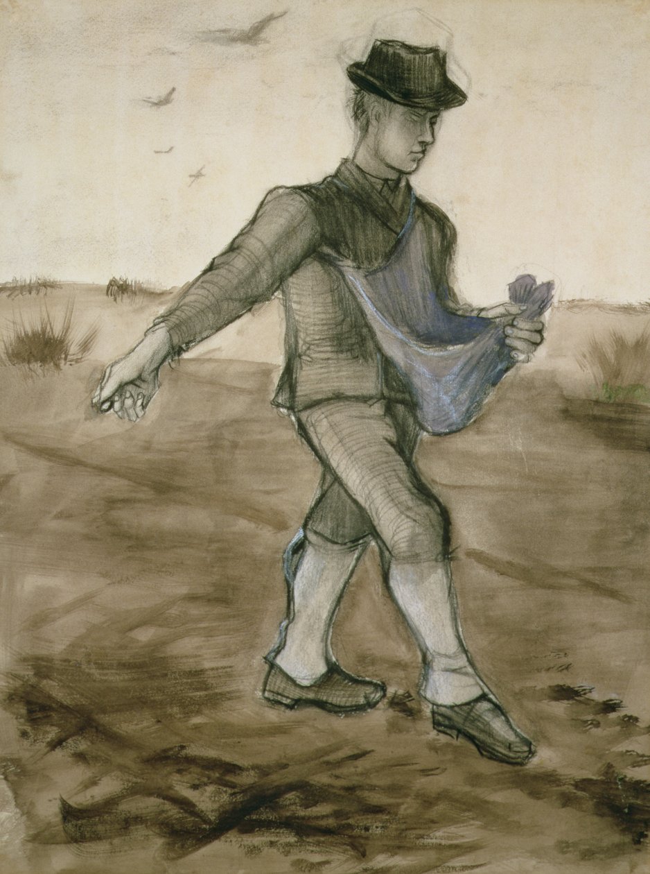 The Sower, 1881 (kalem, tükenmez kalem ve kahverengi mürekkep) by Vincent van Gogh