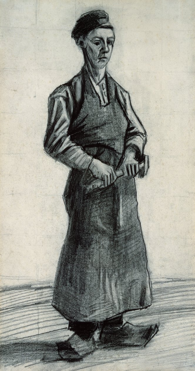 Genç Demirci, 1882 (kağıt üzerine siyah tebeşir ve kurşun kalem) by Vincent van Gogh