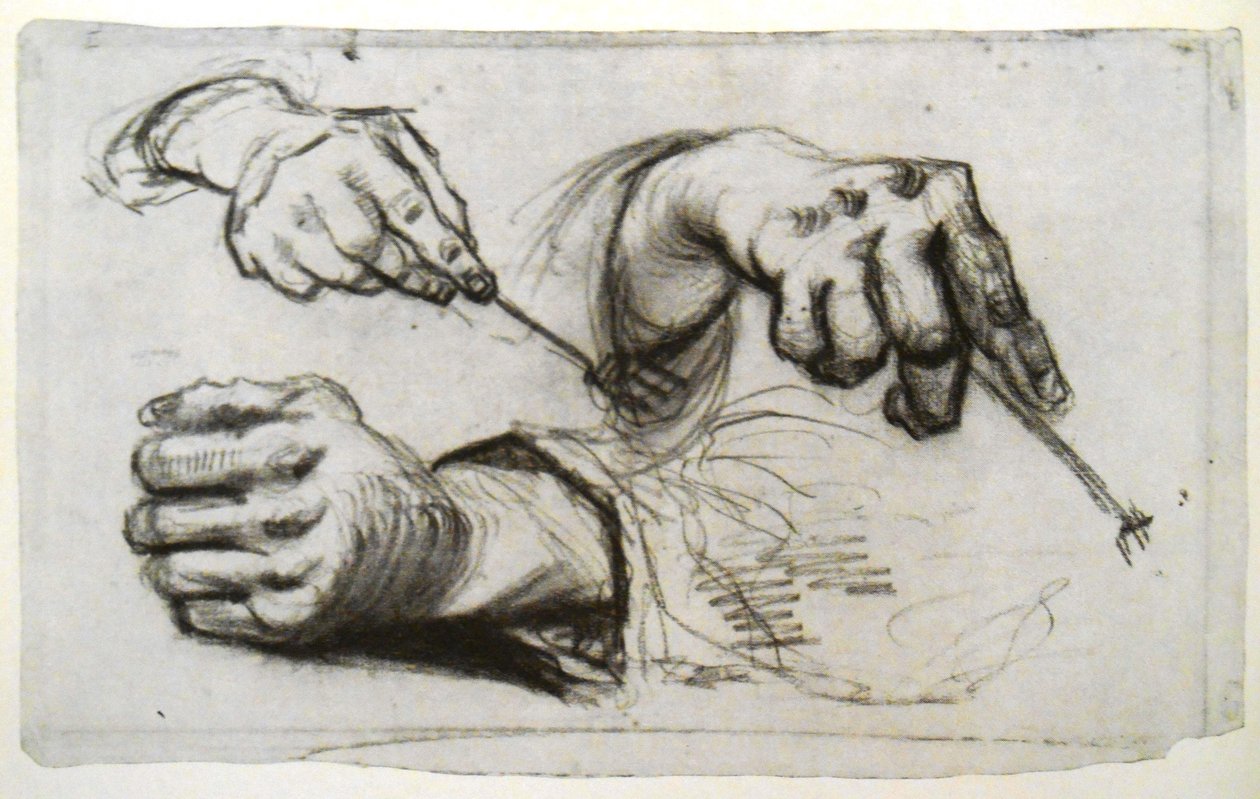 Üç el, iki çatal tutan by Vincent van Gogh